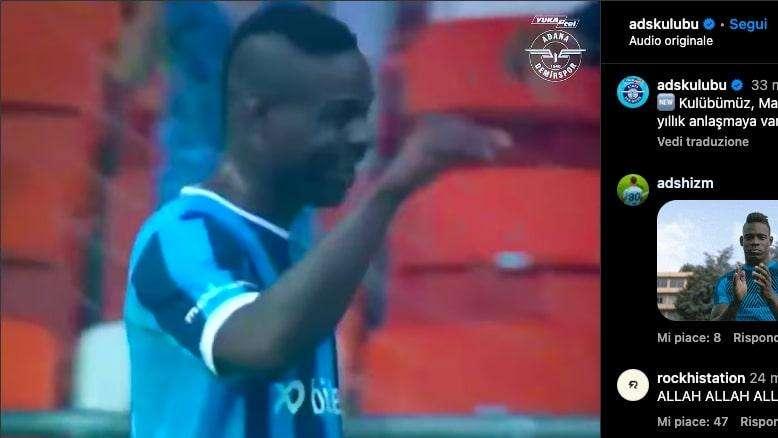 UFFICIALE - Balotelli torna all'Adana Demirspor: contratto annuale più opzione