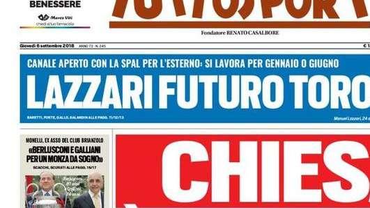 Prima pagina TS - Chiesa, è Inter-Juve. Spalletti in pressing sull'entourage