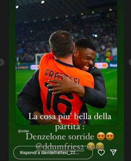Frattesi scherza con Dumfries e 'dimentica' il gol: "La cosa più bella della partita: Denzelone sorride"