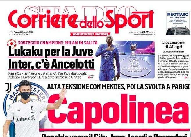 Prima CdS - Inter, c'è Ancelotti. Stasera il Verona: l'ora di Dzeko-Lautaro