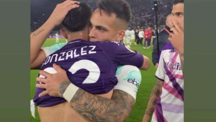 Nico Gonzalez consolato da Lautaro: "Grazie per il bel gesto, ti meriti il meglio"