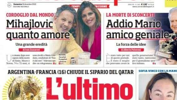 Prima pagina CdS - L'ultimo tango di Leo. Inter, bel pari. Al Napoli Osi e Kvara non bastano
