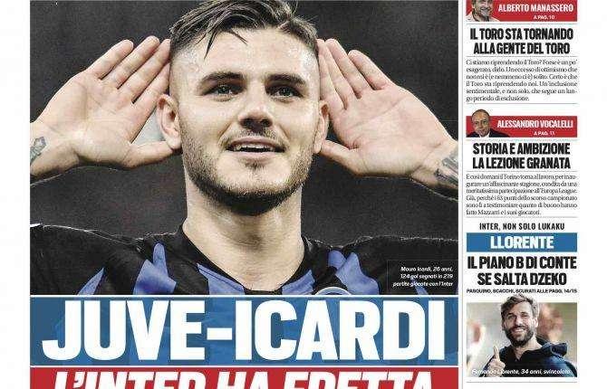 Prima TS - Juve-Icardi, l'Inter ha fretta. Llorente il piano B di Conte se salta Dzeko
