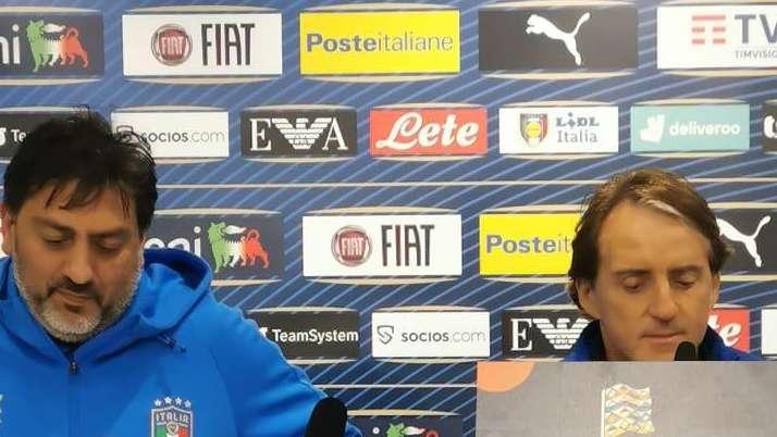 Mancini: "Dimarco, condizioni da capire. Tre italiane ai quarti UCL, non è rinascita del calcio"