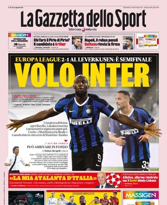 Prima GdS - Volo Inter: è semifinale di Europa League