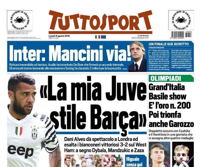 Prima pagina TS - Mancini-Inter, rottura insanabile. Ausilio ha incontrato De Boer, che firmerà per 3 anni