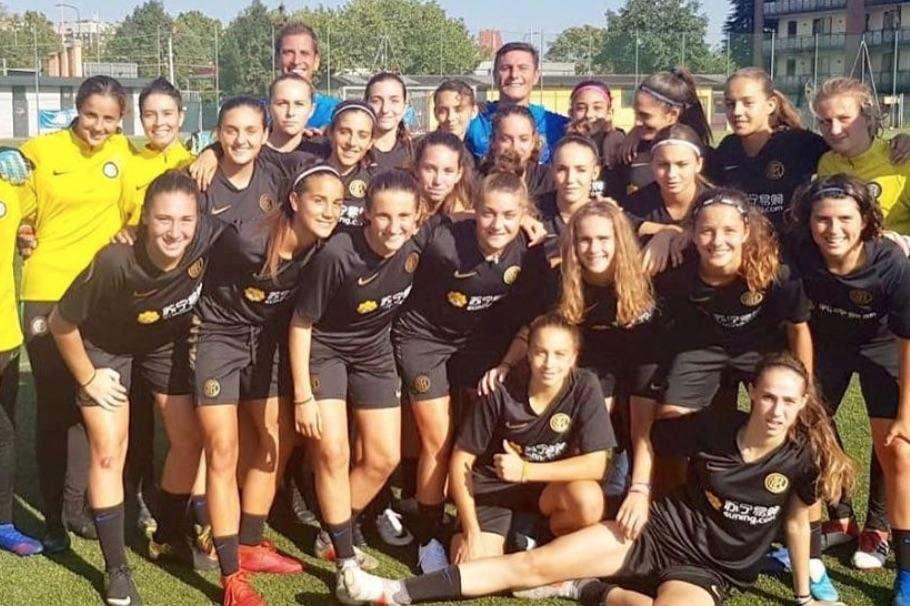 Zanetti in campo con la Primavera femminile: "Bellissimo allenamento"