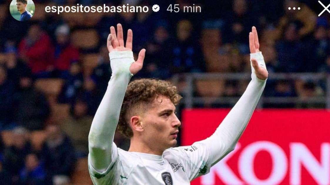 Esposito carica l'Empoli, poi rivolge un pensiero agli interisti: "Vi ho chiesto scusa, adesso vi dico grazie"