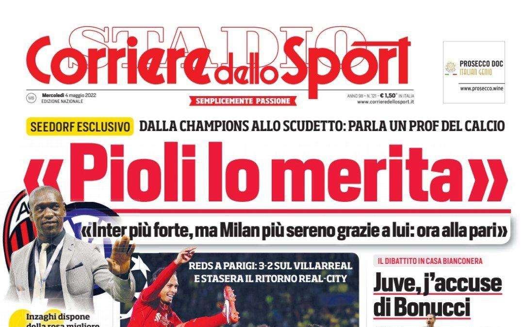 Prima CdS - Seedorf: "Pioli merita lo scudetto. Inter più forte, ma Milan più sereno grazie a lui"