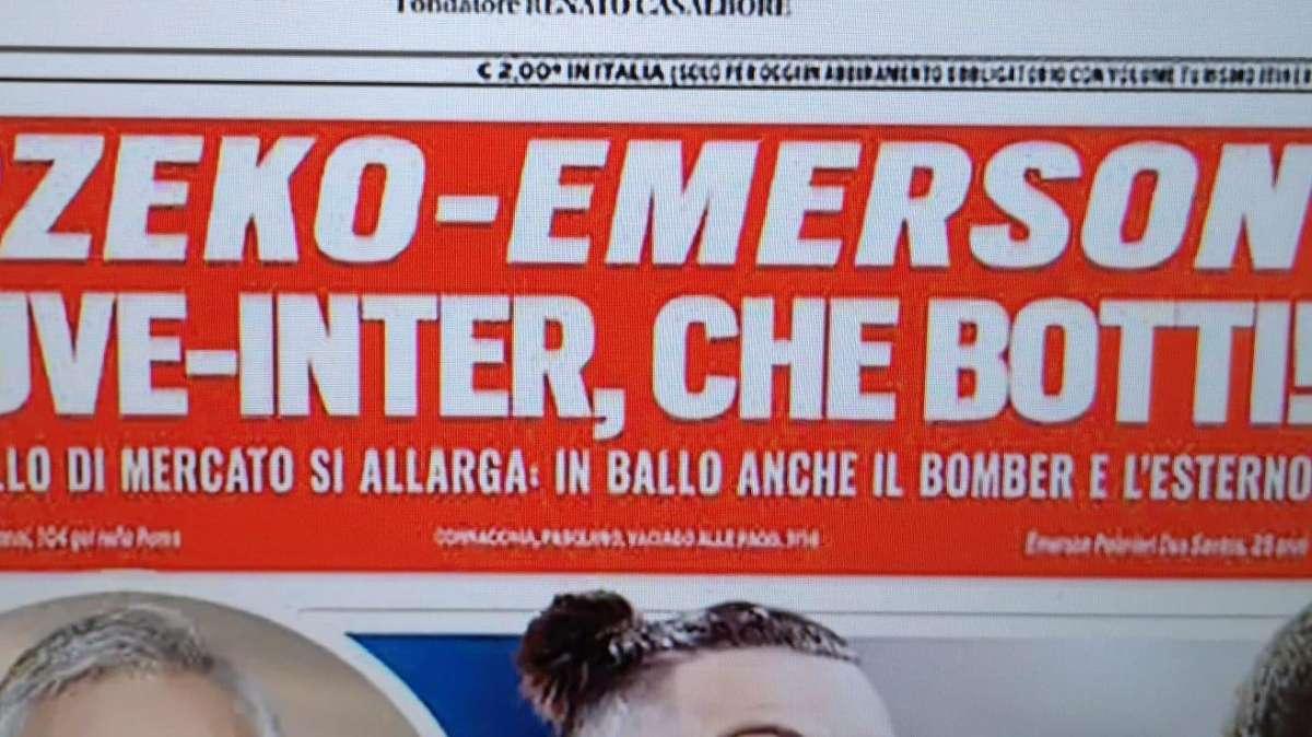 Prima pagina TS - Dzeko-Emerson, Juve-Inter che botti