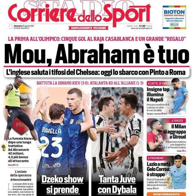 Prima CdS - Dzeko show si prende subito l’Inter. Strappo Lazio-Correa