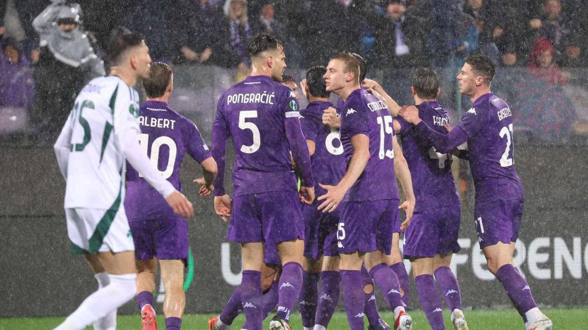 La Fiorentina ribalta il Panathinaikos: è ai quarti di Conference League. In Europa League passano Lione e United 