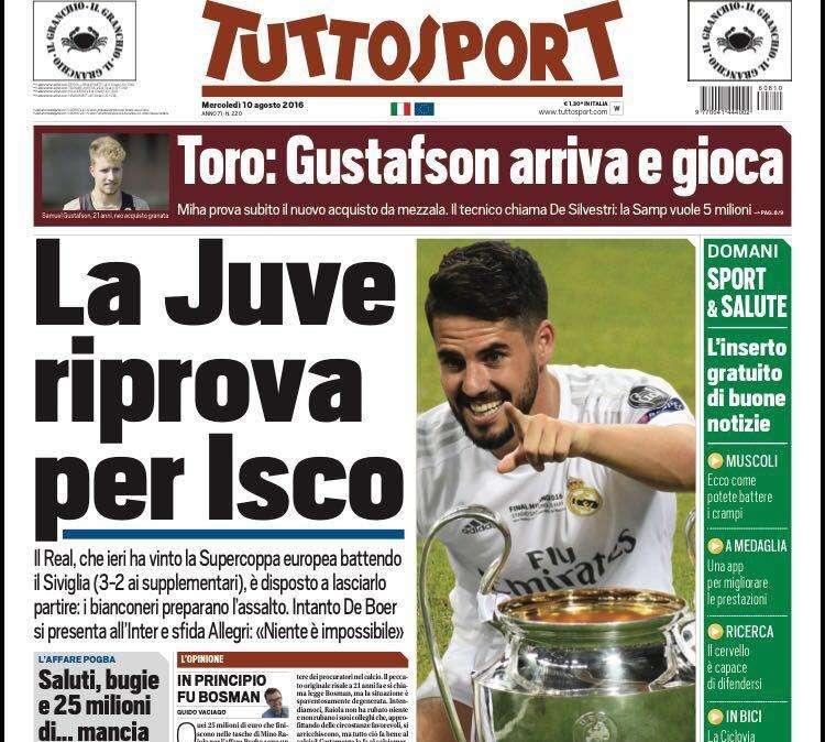Prima pagina TS - De Boer si presenta e sfida Allegri