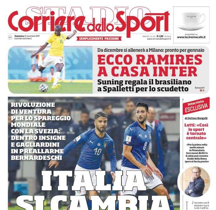Prima pagina CdS - Ecco Ramires, regalo Suning