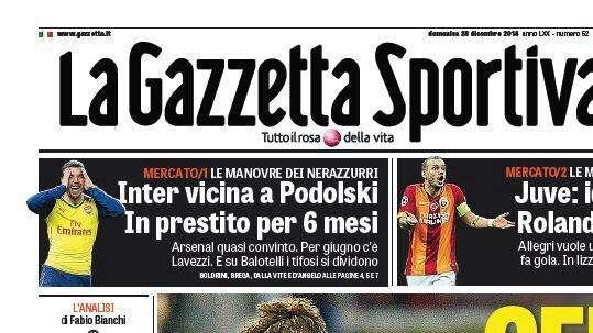 Prime pagine - Fumata grigia per Podolski, ma si va verso il prestito per 6 mesi. A giugno Lavezzi
