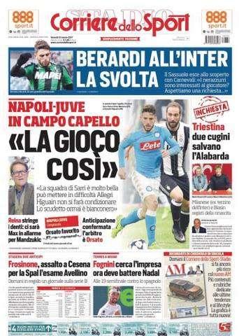 Prima CdS - Berardi all'Inter, la svolta