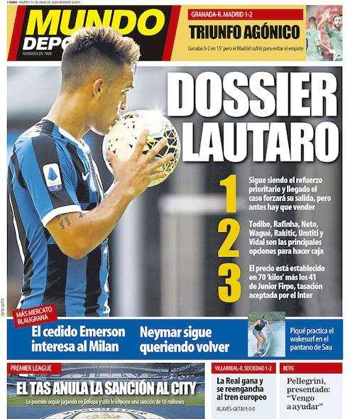Prima Mundo Deportivo - Dossier Lautaro: l'affare in tre punti