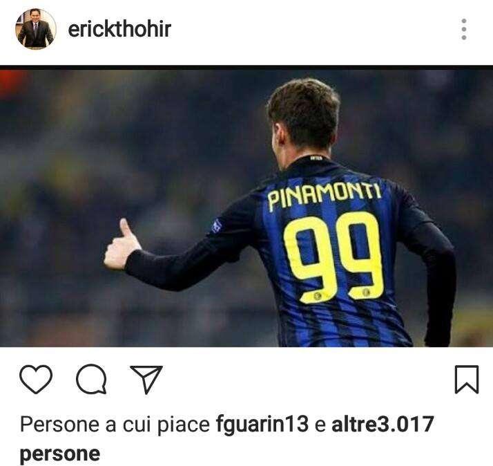 Thohir, complimenti social a Pinamonti per la firma