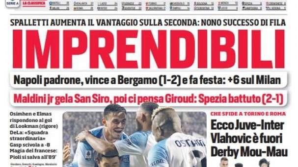 Prima pagina CdS - Ecco Juve-Inter, Vlahovic è fuori