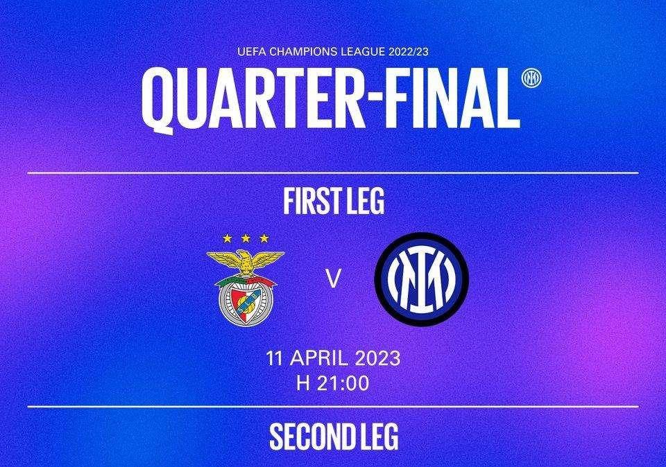 Champions, ufficiali le date dei quarti di finale: ecco quando si giocano le due gare tra Inter e Benfica