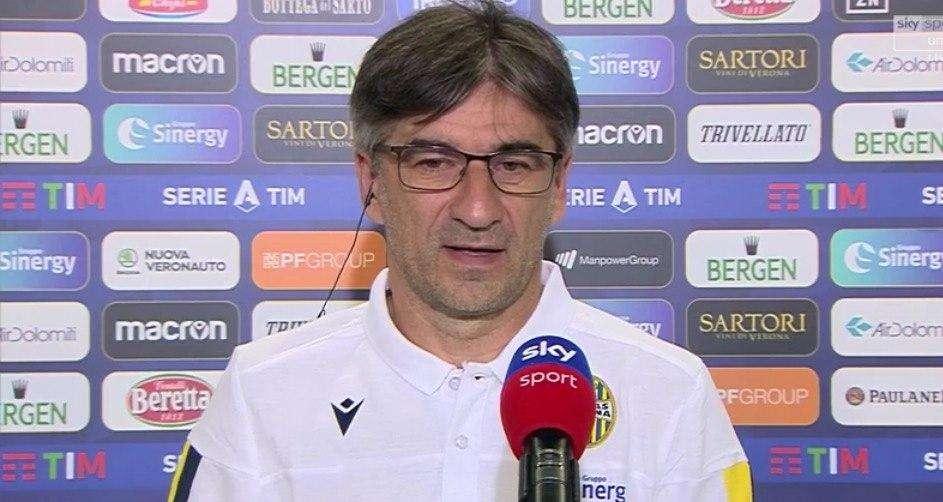 Verona, Juric: "Orgoglioso dei ragazzi, grande partita. Con Conte tutto chiarito"