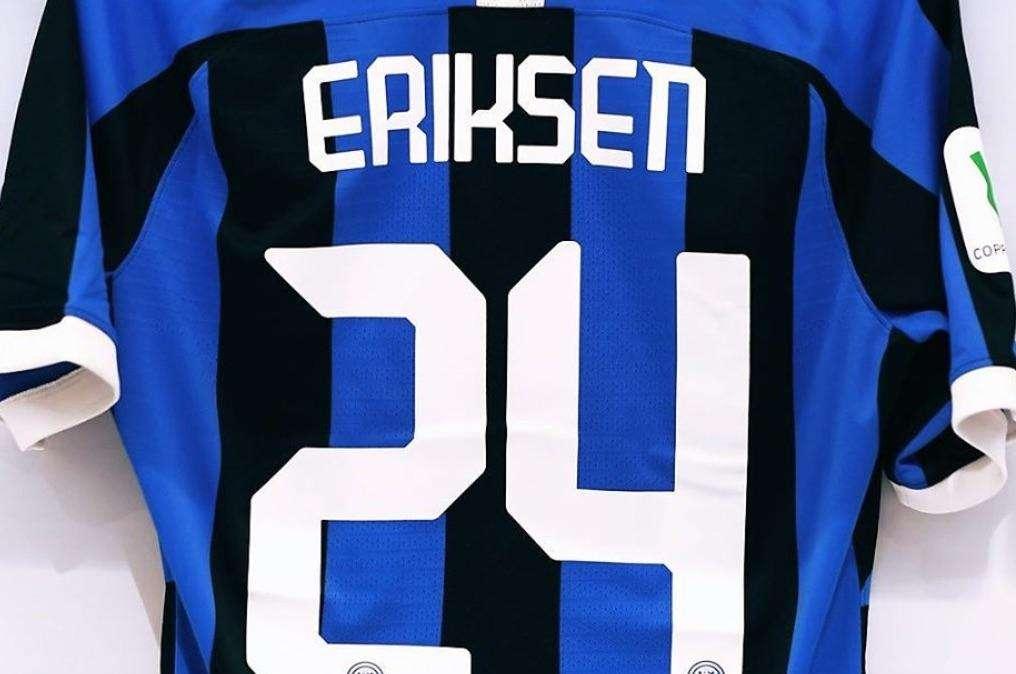 FOTO - Inter-Fiorentina, Eriksen c'è: ecco la sua 24 nello spogliatoio dei nerazzurri