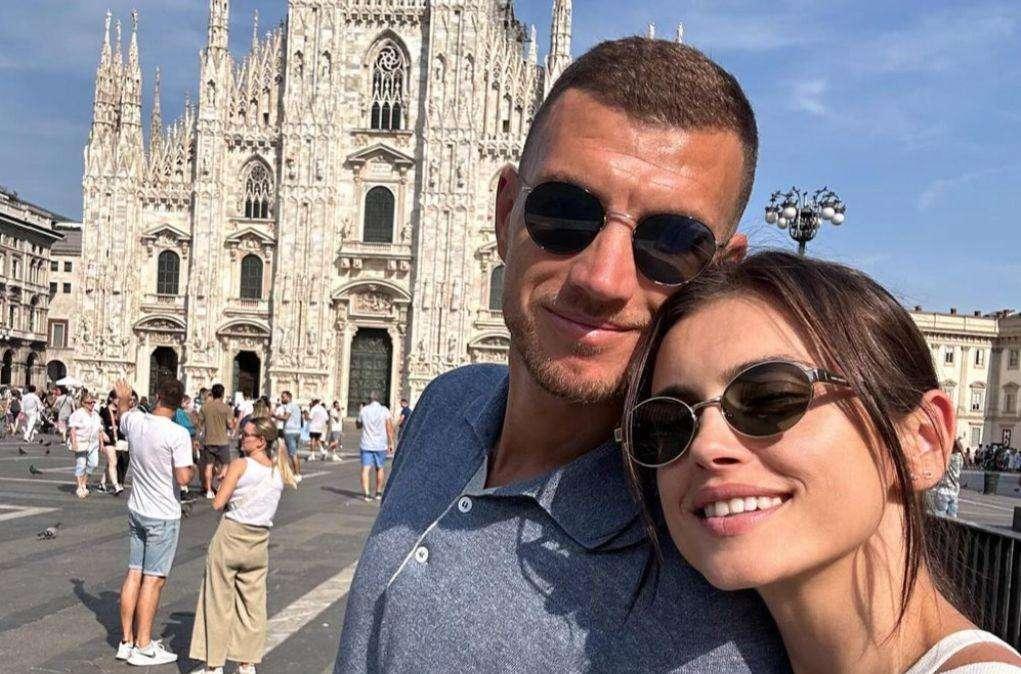 Vacanze italiane per Edin Dzeko e consorte. L'ex attaccante dell'Inter a "casa" a Milano
