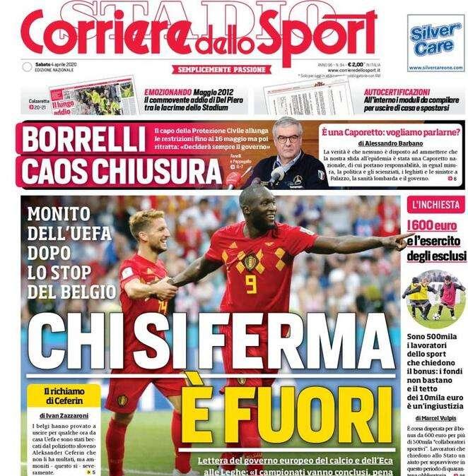 Prima CdS - Monito dell’Uefa dopo lo stop del Belgio: chi si ferma è fuori