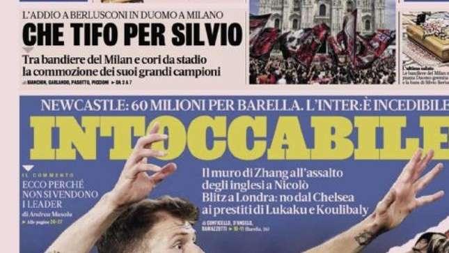 Prima GdS - Intoccabile: 60 milioni dal Newcastle per Barella, l’Inter risponde che è incedibile 