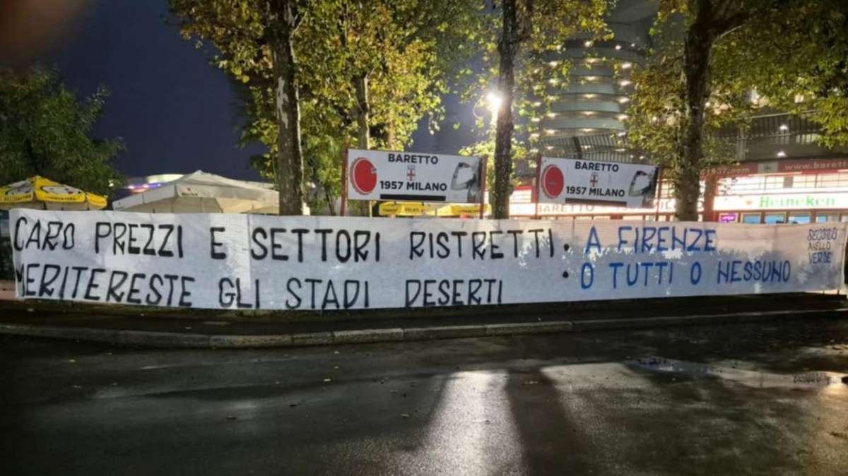 Caro prezzi e settore ospite di Firenze ristretto, la Curva Nord non ci sta: "Meritereste gli stadi deserti"