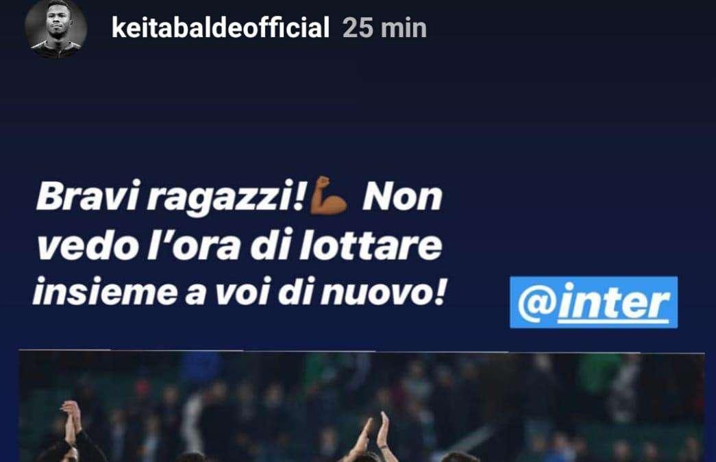 Keita, messaggio su Instagram: "Non vedo l'ora di lottare insieme a voi"