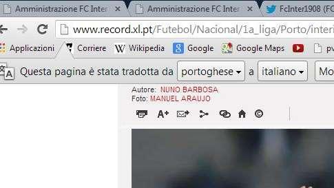 Record - A. Sandro, no del Porto a 15 milioni dall'Inter