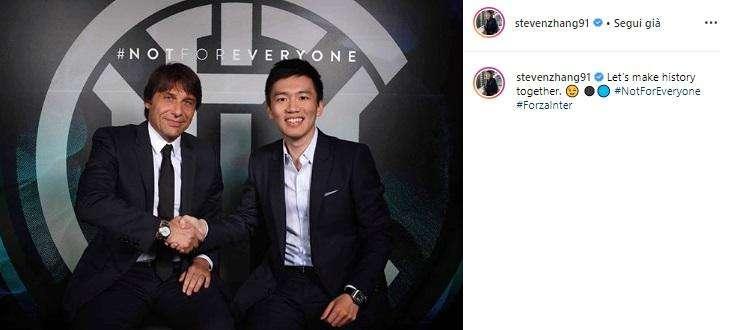 Steven Zhang su Instagram: "Facciamo la storia insieme"