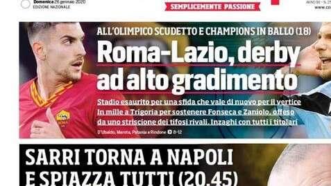 Prima pagina CdS - Incredibile Conte, il mercato non va. "Non stiamo prendendo mezzo Real"