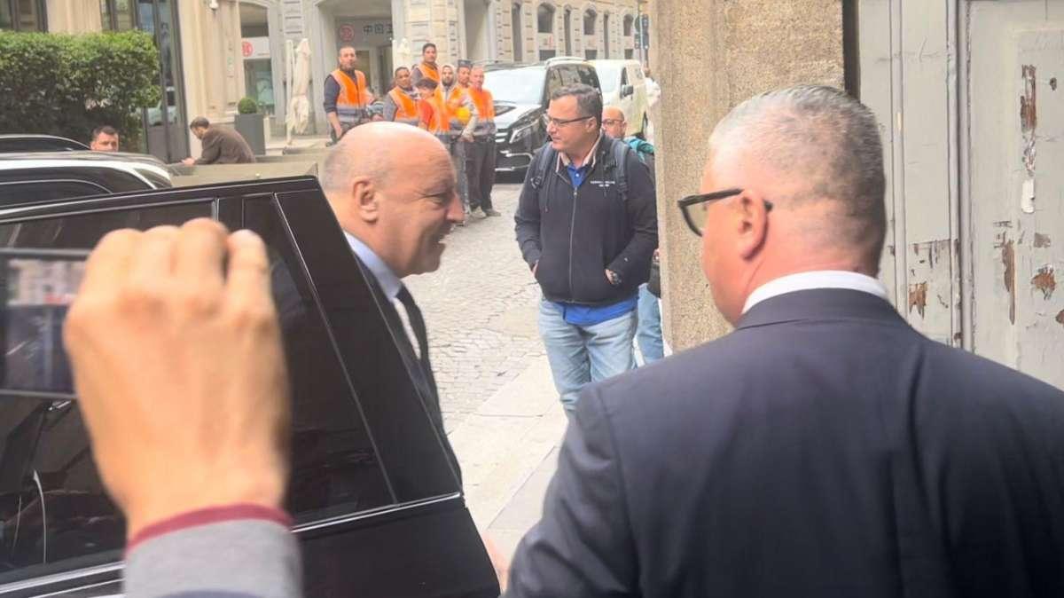 VIDEO - L'Inter arriva al pranzo UEFA: Zanetti non parla, Marotta si dice tranquillo