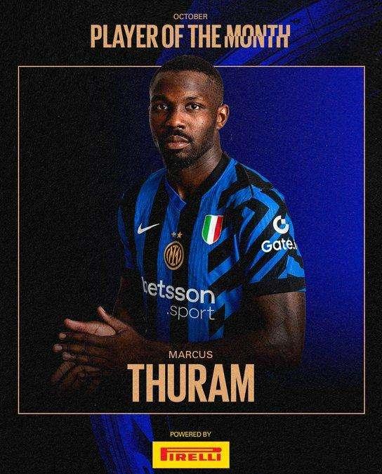I tifosi dell'Inter hanno scelto: Thuram è il Pirelli Player of the Month di ottobre. Tikus batte altri tre candidati nerazzurri 
