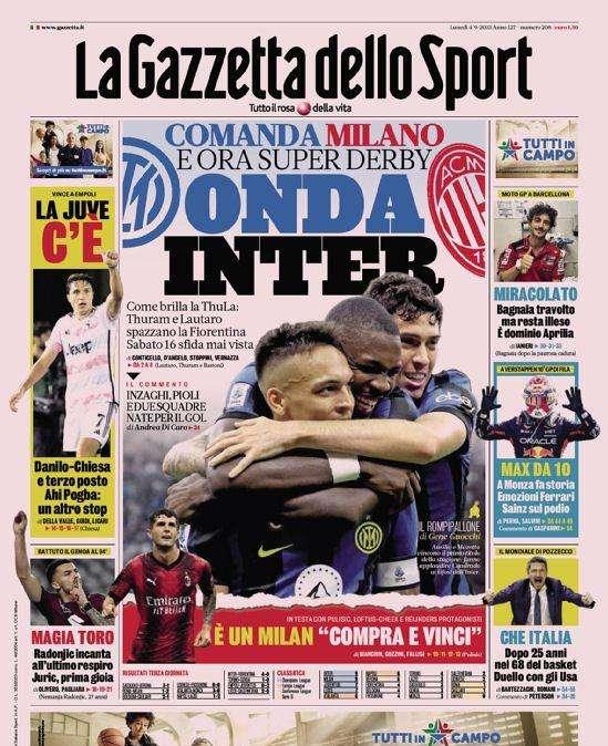 Prima GdS - Onda Inter. Comanda Milano e ora super derby. Come brilla la ThuLa