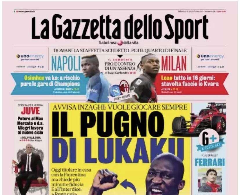 Prima GdS - Il pugno di Lukaku: vuole giocare sempre 