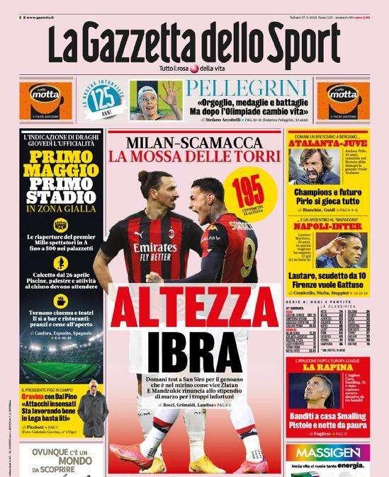 Prima pagina GdS - Lautaro, Scudetto da 10. Stadi aperti a maggio, giovedì l'ufficialità