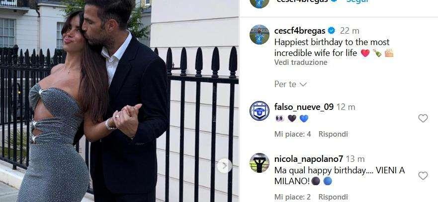 Incontro con Ausilio e 50esimo compleanno della moglie: serata impegnativa per Fabregas. Tifosi nerazzurri scatenati sui social