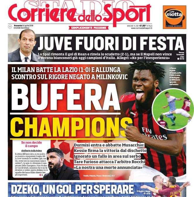 Prima pagina CdS - L'ombra di Conte agita Spalletti