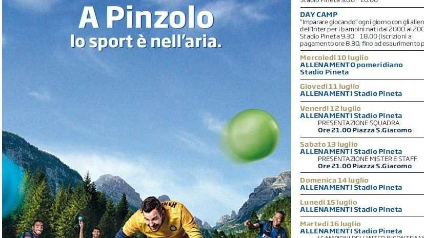 Ritiro a Pinzolo, allenamenti aperti e gratis per i tifosi