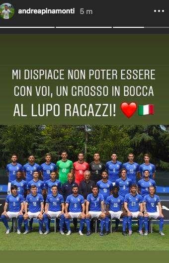 Italia U-21, Pinamonti manda un messaggio: "Mi dispiace non poter essere con voi, in bocca al lupo!"