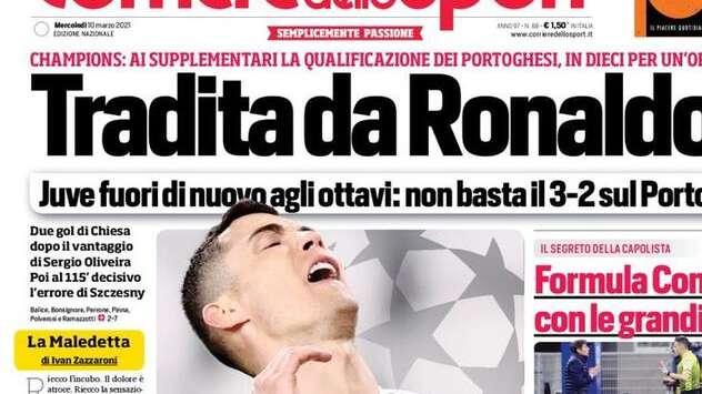 Prima pagina CdS - Inter, la formula di Conte con le grandi