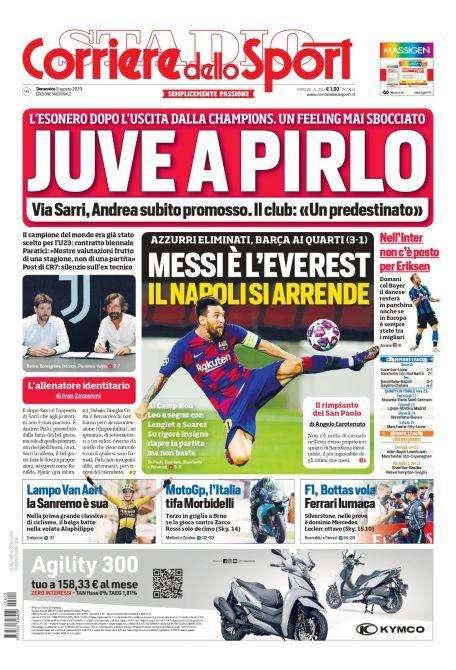 Prima pagina CdS - Nell'Inter non c'è posto per Eriksen. Domani in panchina