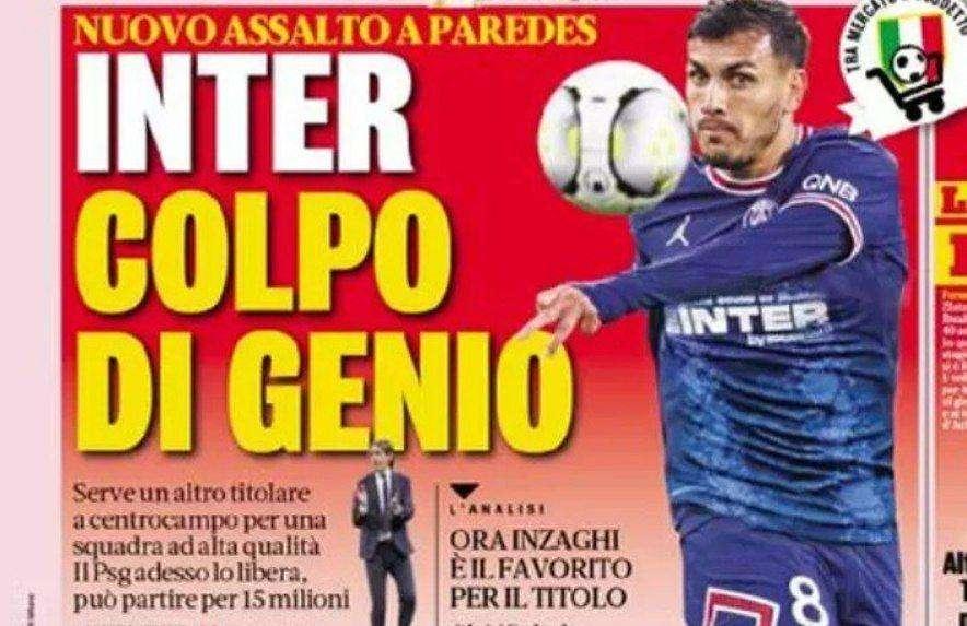 Prima GdS - Inter, nuovo assalto a Paredes. Il Milan tenta Scamacca