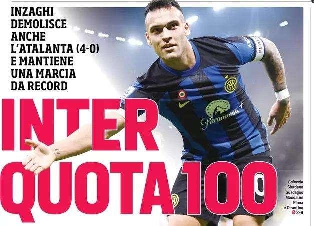  Prima CdS - Inter quota 100. Inzaghi demolisce anche l'Atalanta e mantiene una marcia da record