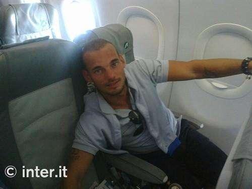 Wesley Sneijder in aereo
