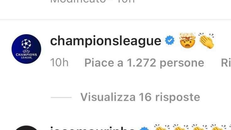 Anche Mourinho fa festa: tanti applausi via Instagram al Porto dopo l'impresa in Champions