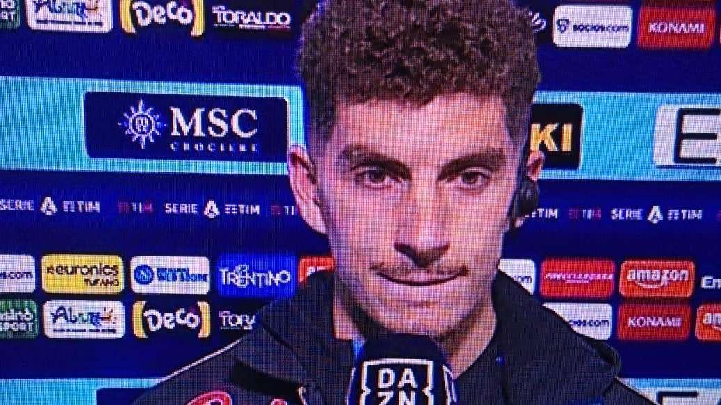 Napoli, Di Lorenzo a DAZN: "Non siamo contenti, c'è rammarico per il gol subito"